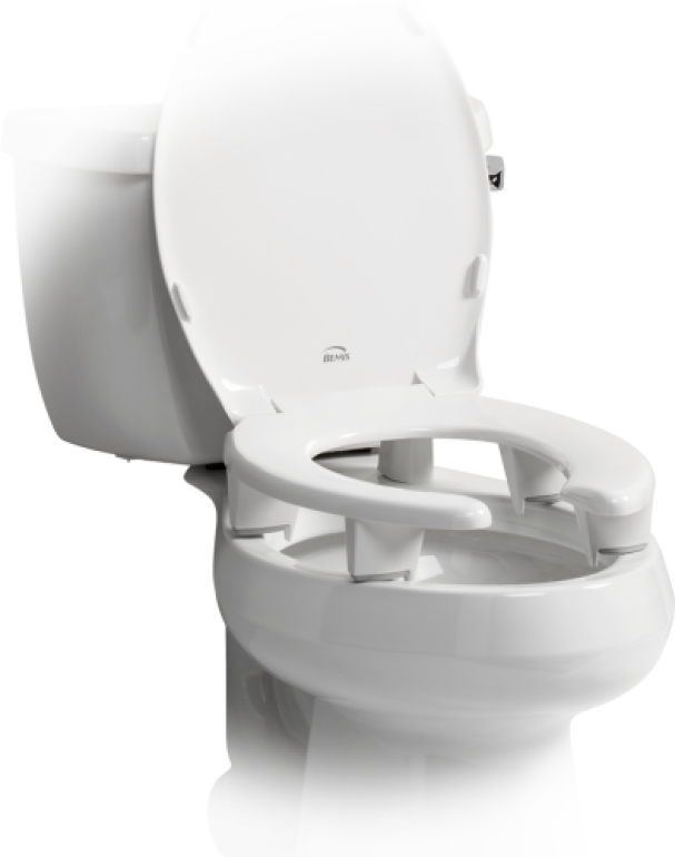 Bemis elevated toilet seat open front