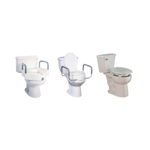 Product image of three raised toilet seats